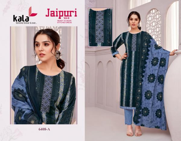 Kala Jaipuri Vol 6 Cotton Printed Kuri Bottom With Dupatta